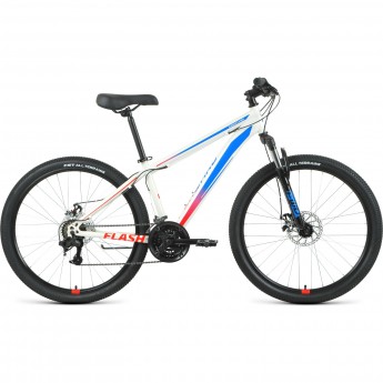Велосипед FORWARD FLASH 26 2.2 disc (2021) белый/голубой с рамой 15" Велосипед FORWARD FLASH 26 2.2 disc (2021) белый/голубой с рамой 15"