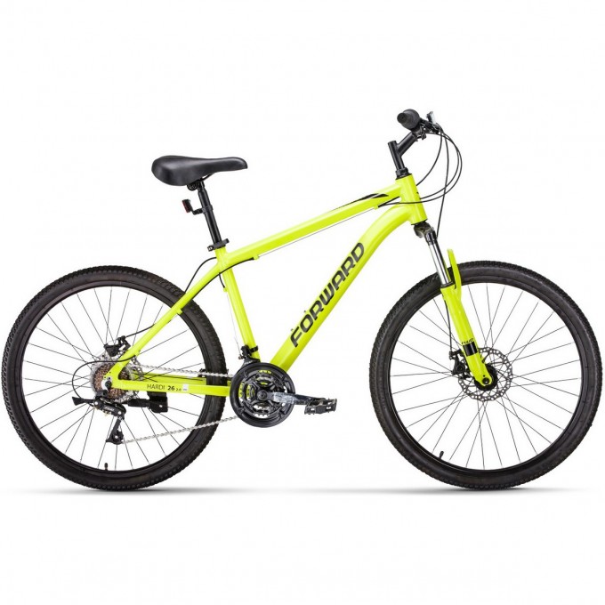 Велосипед FORWARD HARDI 26 2.0 D, рама 17", (2022) ярко-желтый/черный RBK22FW26700 Велосипед FORWARD HARDI 26 2.0 D, рама 17", (2022) ярко-желтый/черный RBK22FW26700