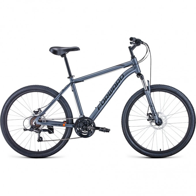 Велосипед FoRWARD HARDI 26 2.1 D, рама 18", (2022) серый матовый/черный RBK22FW26707 Велосипед FoRWARD HARDI 26 2.1 D, рама 18", (2022) серый матовый/черный RBK22FW26707