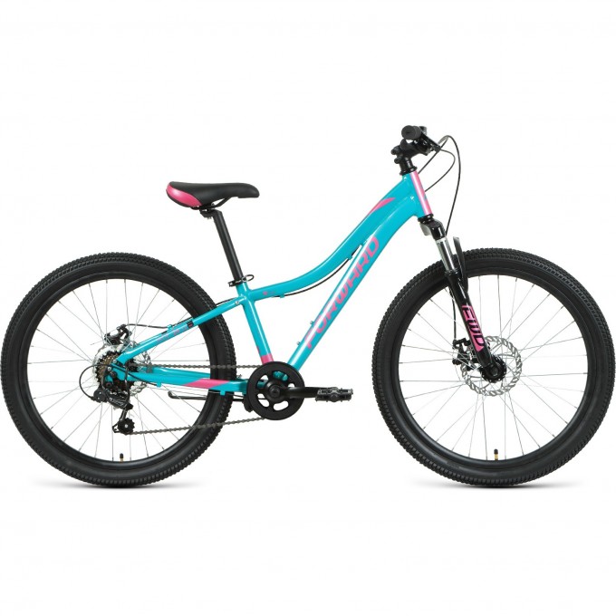Велосипед FORWARD JADE 24 2.0 disc, рама 12", 2020-2021, бирюзовый/розовый RBKW1J347006 Велосипед FORWARD JADE 24 2.0 disc, рама 12", 2020-2021, бирюзовый/розовый RBKW1J347006