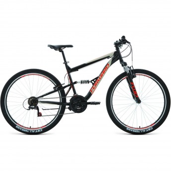 Велосипед FORWARD RAPTOR 27,5 1.0, рама 16", 2022, черный/красный