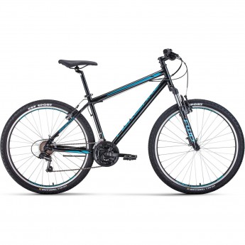 Велосипед FORWARD SPORTING 27,5 1.0 (2021) черный/бирюзовый с рамой 15"