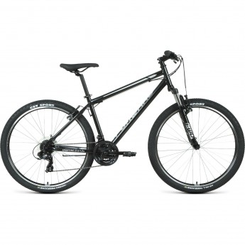 Велосипед FORWARD SPORTING 27,5 1.2 S (2021) черный/серебристый с рамой 19"