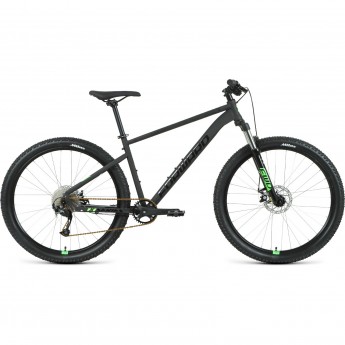 Велосипед FORWARD SPORTING 27,5 XX (2021) черный матовый/ярко-зеленый с рамой 17"