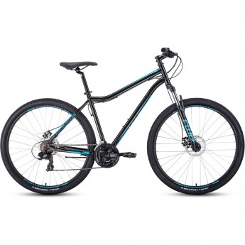 Велосипед FORWARD SPORTING 29 2.0 disc (2020) черный/бирюзовый с рамой 17"