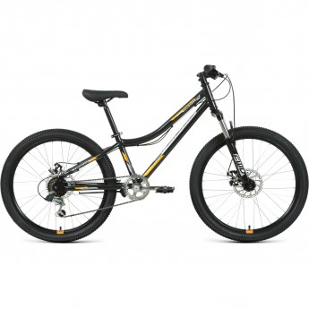 Велосипед FORWARD TITAN 24 2.0 D, рама 12", 2022, черный/оранжевый